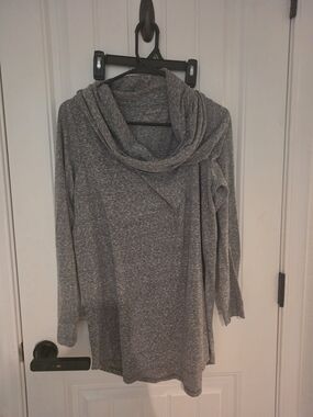 Eddie Bauer Heather Gray Cowl Neck Sweater